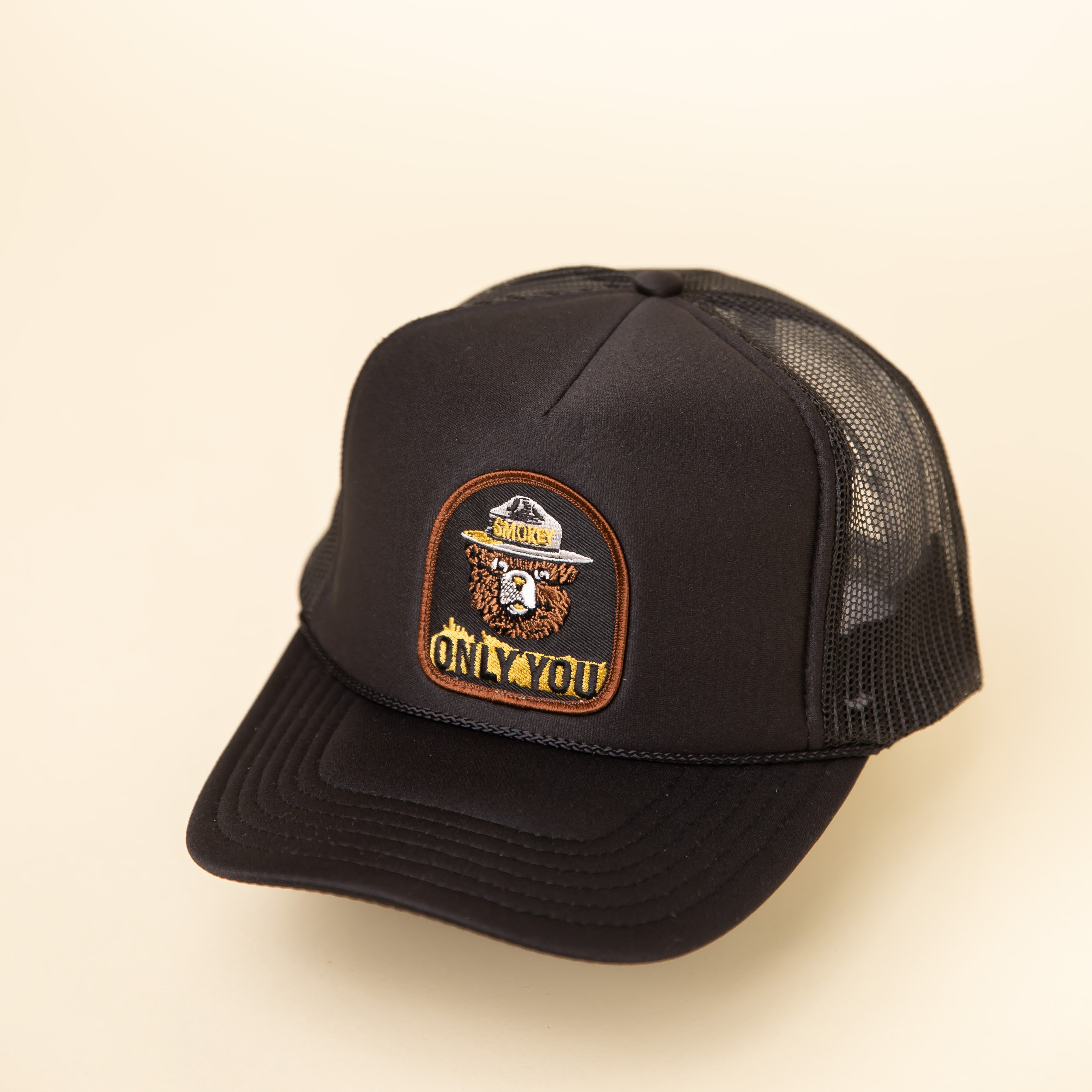 Smokey Bear Hat Patch Trucker Black/Grey